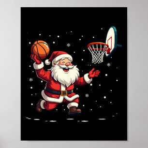 Funny Santa Claus Basketball Merry Christm spielen Poster