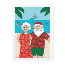 Funny Santa Claus Beach