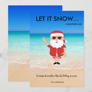 Funny Santa Claus Beach Tropical Florida Weihnacht Feiertagskarte
