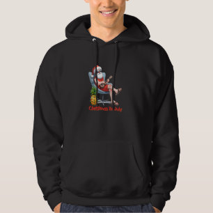 Funny Santa Claus Beach Weihnachtsbeleuchtung Hoodie