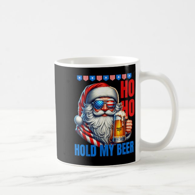 Funny Santa Claus Christmas July 4th Patriotic Hol Kaffeetasse (Rechts)