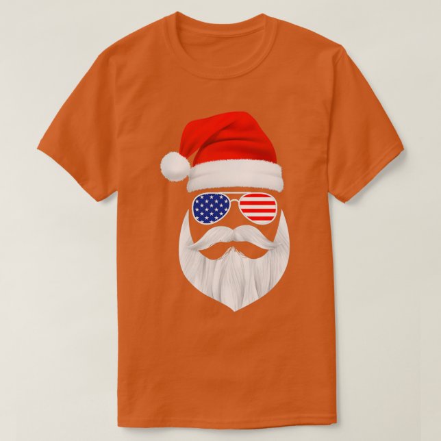 Funny Santa Claus Gesicht Sonnenbrille mit Hut Bea T-Shirt (Design vorne)
