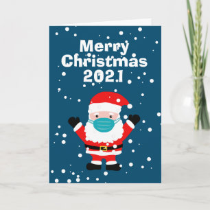 Funny Santa Claus Gesichtsmaske Cartoon 2023 Weihn Feiertagskarte