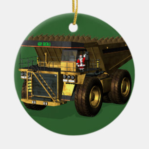 Funny Santa Claus Gigant Dump Truckfahrer Keramikornament