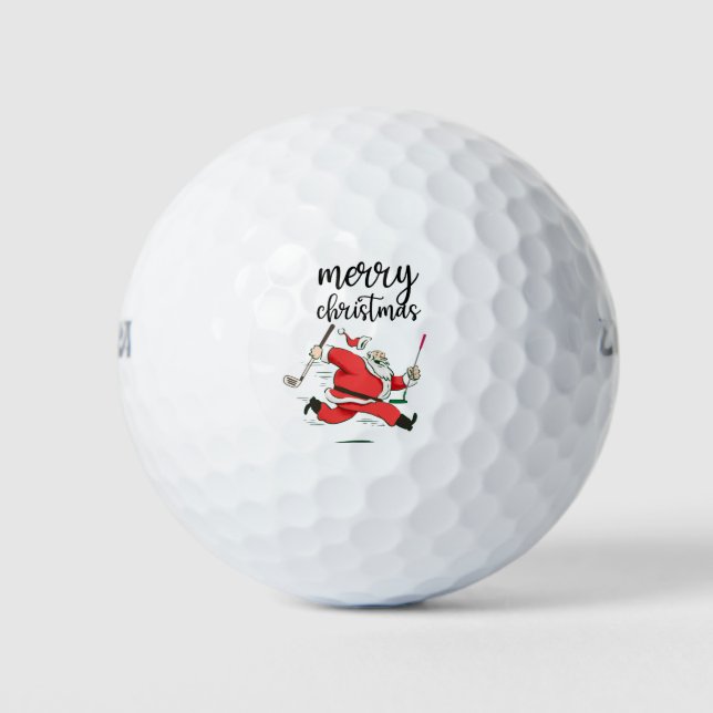 Funny Santa Claus Golf-Geschenk für Frohe Weihnach Golfball (Vorderseite)