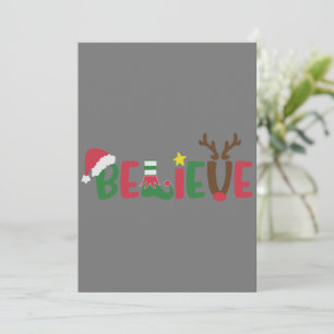 Funny Santa Claus Hat glaubt Snowflakes Weihnachte Einladung