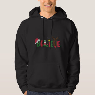 Funny Santa Claus Hat glaubt Snowflakes Weihnachte Hoodie
