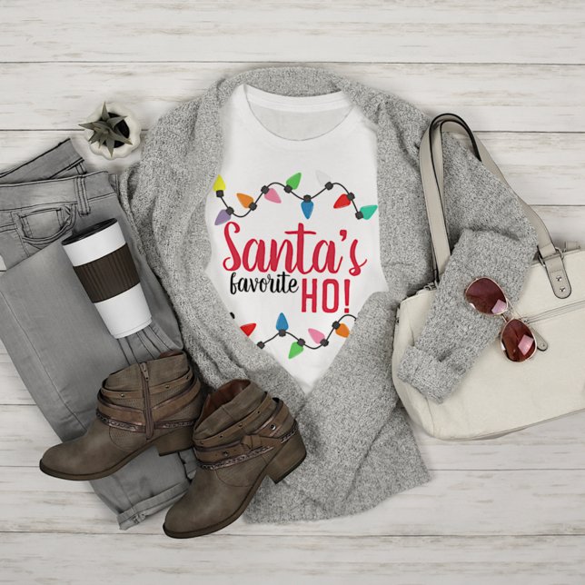 Funny Santa Claus Helper Xmas String Lights T-Shirt (Von Creator hochgeladen)