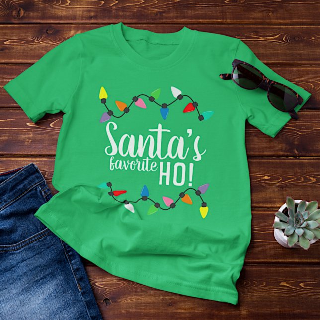 Funny Santa Claus Helper Xmas String Lights Tri-Blend Shirt (Von Creator hochgeladen)