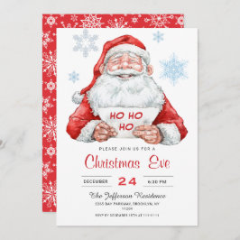 Funny Santa Claus Ho Ho Ho Holiday Christmas Eve Einladung