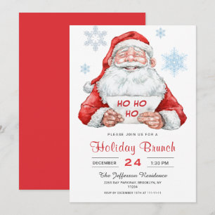 Funny Santa Claus Holiday Brunch Weihnachts-Party Einladung