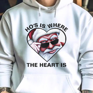 Funny Santa Claus Ho's ist, wo das Herz ist Joke Hoodie