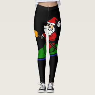 Funny Santa Claus Kayaking Weihnachts-Cartoon Leggings