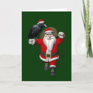 Funny Santa Claus Lieben Ravens Feiertagskarte