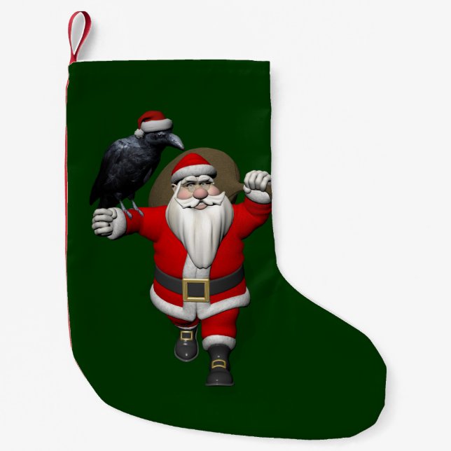 Funny Santa Claus Lieben Ravens Kleiner Weihnachtsstrumpf (Vorderseite)