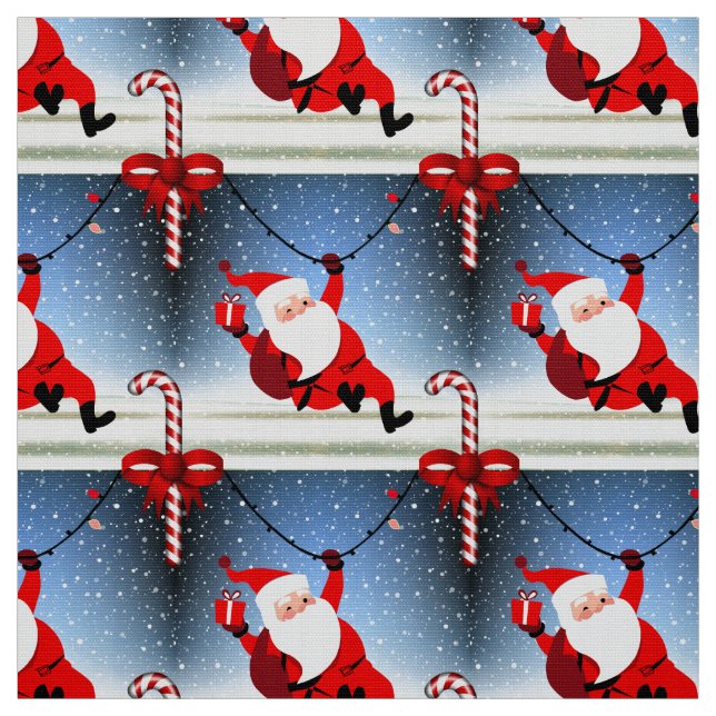 Funny Santa Claus liefert Geschenke Candy Cane Stoff (Muster)