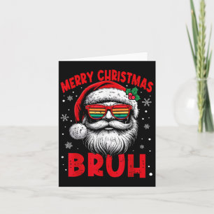 Funny Santa Claus Merry Christmas Bruh Retro Men W Karte