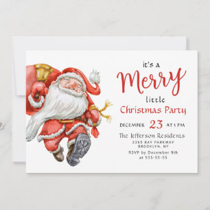 Funny Santa Claus Merry Christmas Kleines Party Einladung