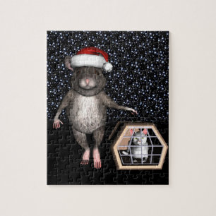 Funny Santa Claus Mouse Puzzle
