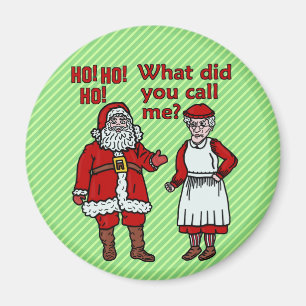 Funny Santa Claus & Mrs. Christmas Magnet