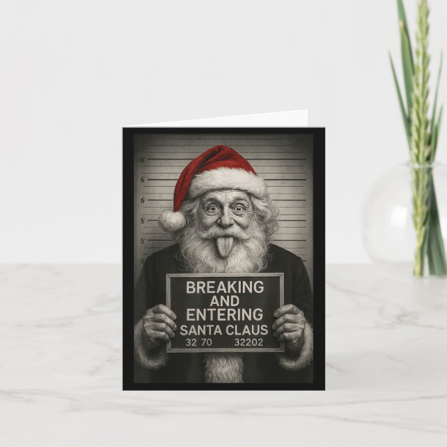 Funny Santa Claus Mugshot Christmas – Santa Xmas  Karte (Vorderseite)