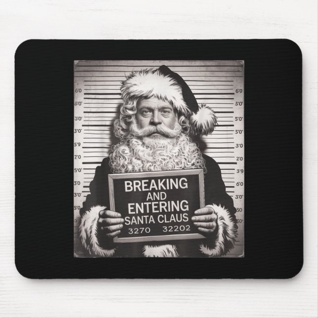 Funny Santa Claus Mugshot Christmas – Santa Xmas  Mousepad (Vorne)