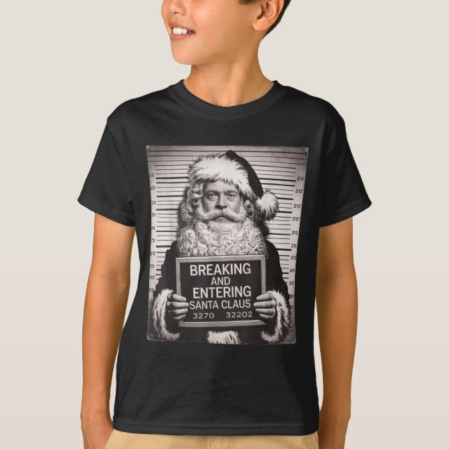 Funny Santa Claus Mugshot Christmas – Santa Xmas  T-Shirt (Vorderseite)
