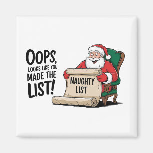 Funny Santa Claus Naughty List Weihnachtsdesign Magnet