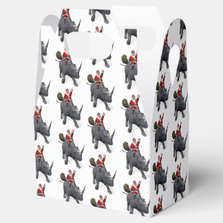 Funny Santa Claus on Rhino Rhinoceros Geschenkschachtel