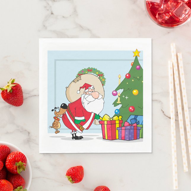Funny Santa Claus Paper Napkins Serviette (Von Creator hochgeladen)