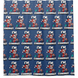Funny Santa Claus Pattern Humorale Weihnachten Duschvorhang