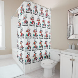 Funny Santa Claus Pattern Humorale Weihnachten Duschvorhang