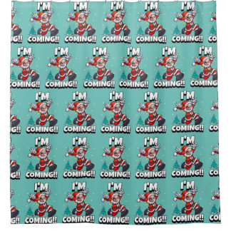 Funny Santa Claus Pattern Humorale Weihnachten Duschvorhang