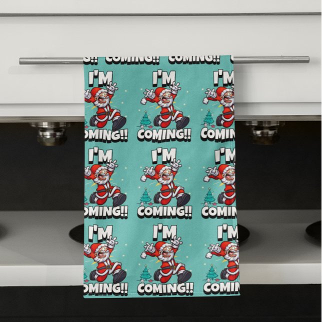 Funny Santa Claus Pattern Humorale Weihnachten Geschirrtuch (Von Creator hochgeladen)