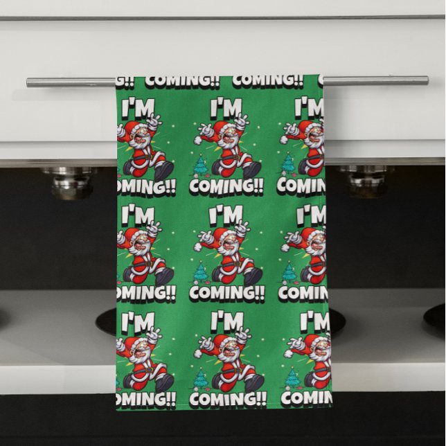 Funny Santa Claus Pattern Humorale Weihnachten Geschirrtuch (Von Creator hochgeladen)