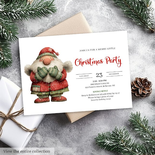 Funny Santa Claus Playful Editable Digital Party  Einladung (Funny Santa Claus Playful Editable Digital Party Invite

)