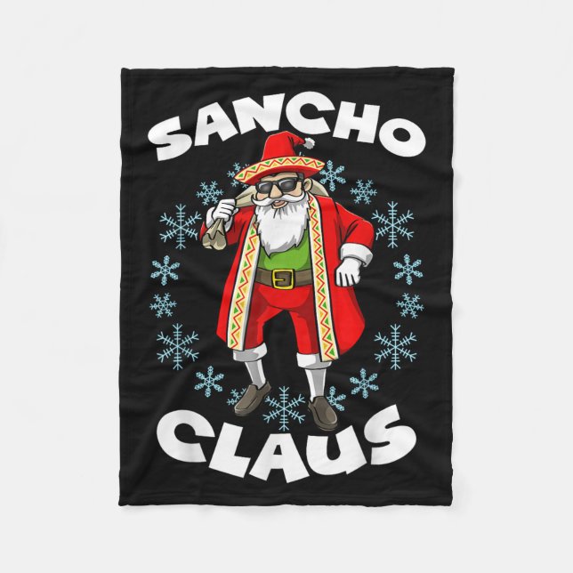 Funny Santa Claus Sancho Mexikanischer Weihnachtsm Fleecedecke (Vorderseite)