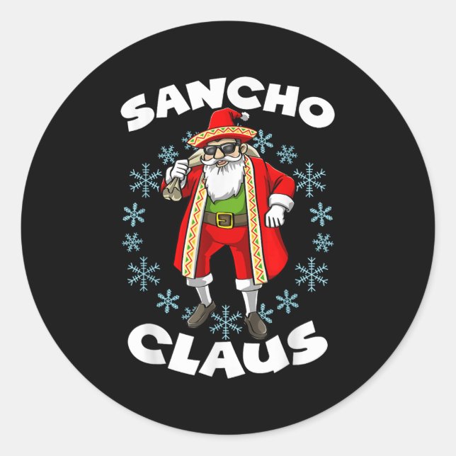 Funny Santa Claus Sancho Mexikanischer Weihnachtsm Runder Aufkleber (Vorderseite)