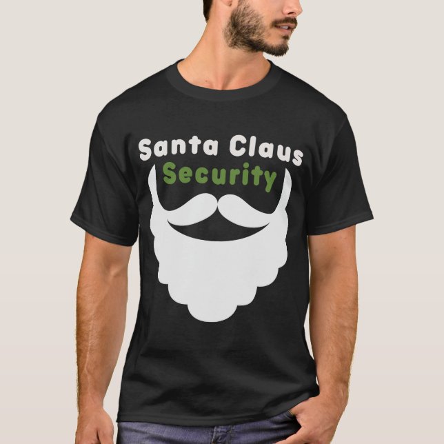 Funny Santa Claus Sicherheit Weihnachten Lazy Kost T-Shirt (Vorderseite)