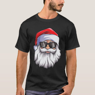 Funny Santa Claus sieht Sonnenbrille mit Hutbart T-Shirt