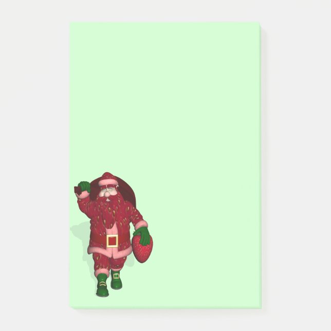 Funny Santa Claus Strawberry Bauer Post-it Klebezettel (Vorderseite)