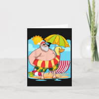Funny Santa Claus Summer Hawaiian Tropical Christm