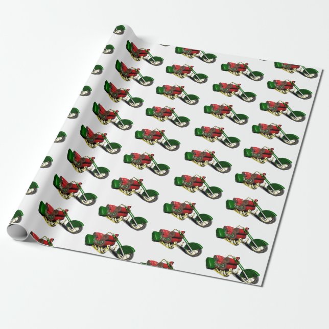 Funny Santa Claus' Trike Geschenkpapier (Ungerollt)