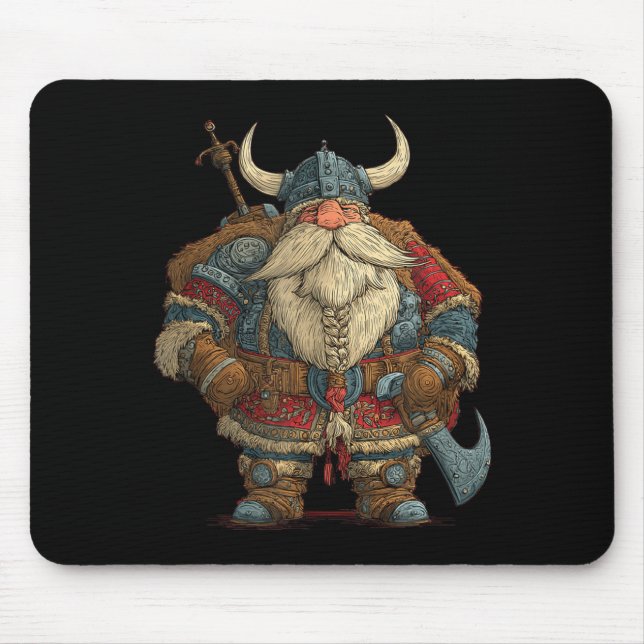 Funny Santa Claus Viking Costume For Boys And Girl Mousepad (Vorne)