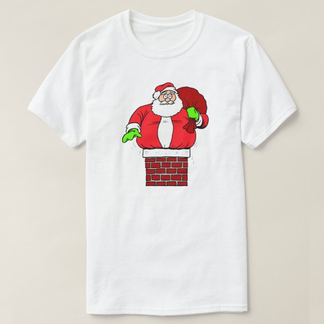 Funny Santa Claus Weight Joke Holiday Spaß Xmas T-Shirt (Design vorne)