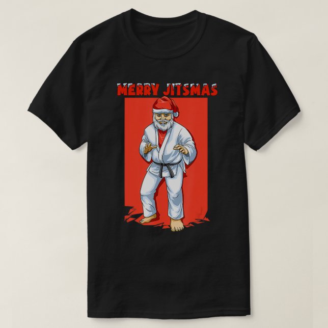 Funny Santa Claus Weihnachten Brasilianer Jiu Jits T-Shirt (Design vorne)