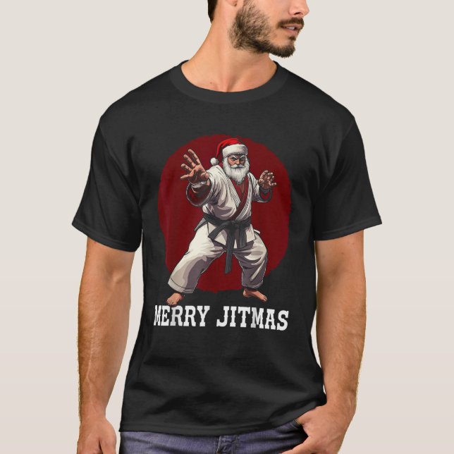 Funny Santa Claus Weihnachten Brasilianer Jiu Jits T-Shirt (Vorderseite)