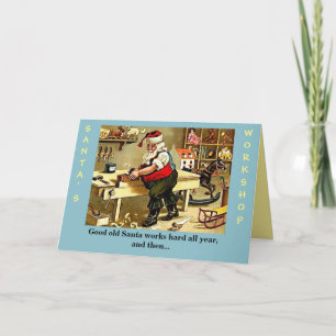 Funny Santa Claus Weihnachtskarte Feiertagskarte