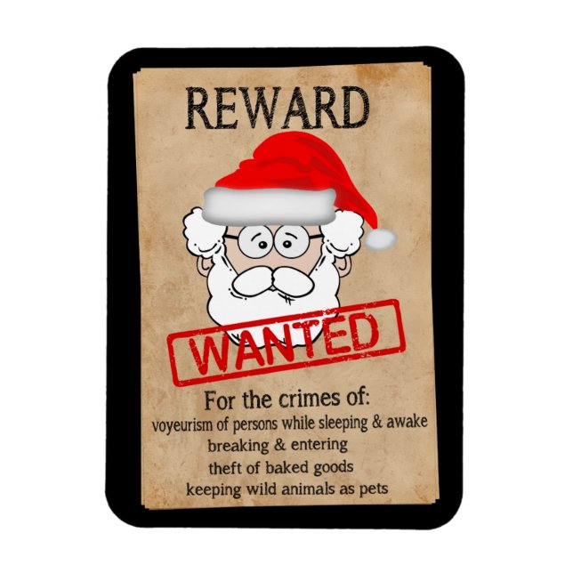 Funny Santa Claus Wollte Poster Magnet (Vertikal)