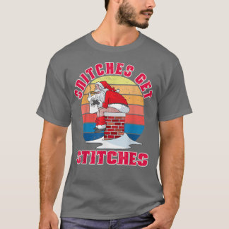 Funny Santa Claus Xmas Familie Pajamas Snitches be T-Shirt